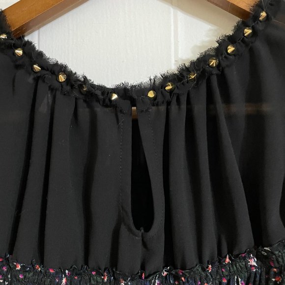 Juicy Couture Black Sheer Floral Blouse - Picture 5 of 7